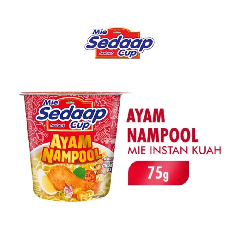 

SEDAAP MIE INSTAN CUP AYAM NAMPOOL 75 GR