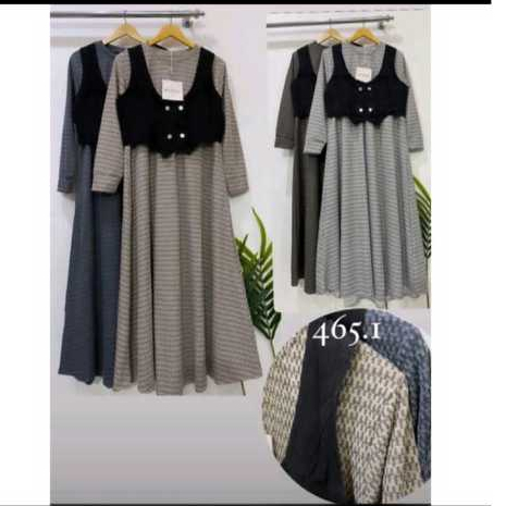 DRESS KNIT GAMIS RAJUT INNER KUYIFEI 465.1 LONG TUNIK ROMPI TEBARU MIDI VIRAL KEKINIAN TERMURAH