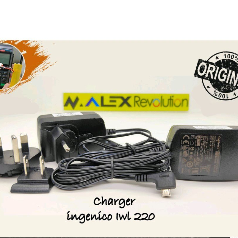 charger adaptor mesin edc ingenico iwl220 new original bersetel
