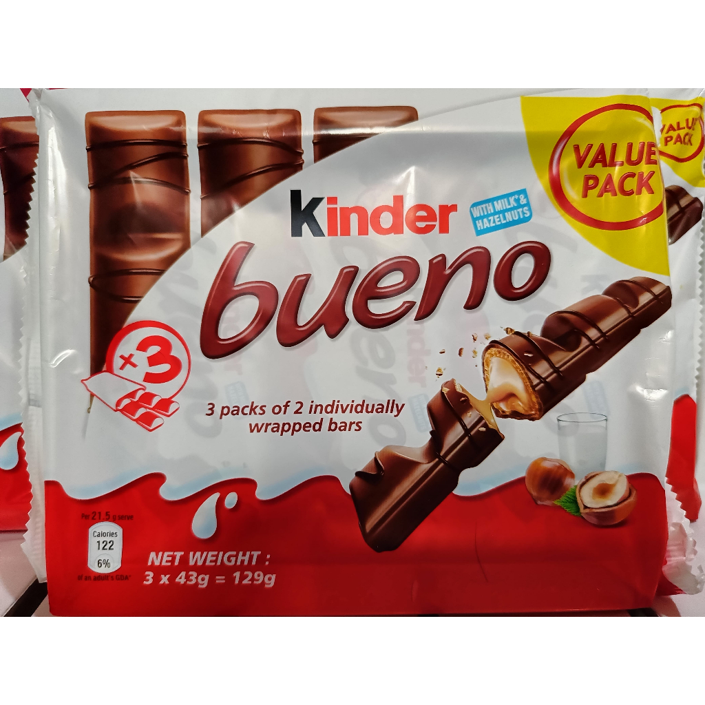 

Kinder Bueno Chocolate Wafer value pack isi 3 pcs (sudah expired)