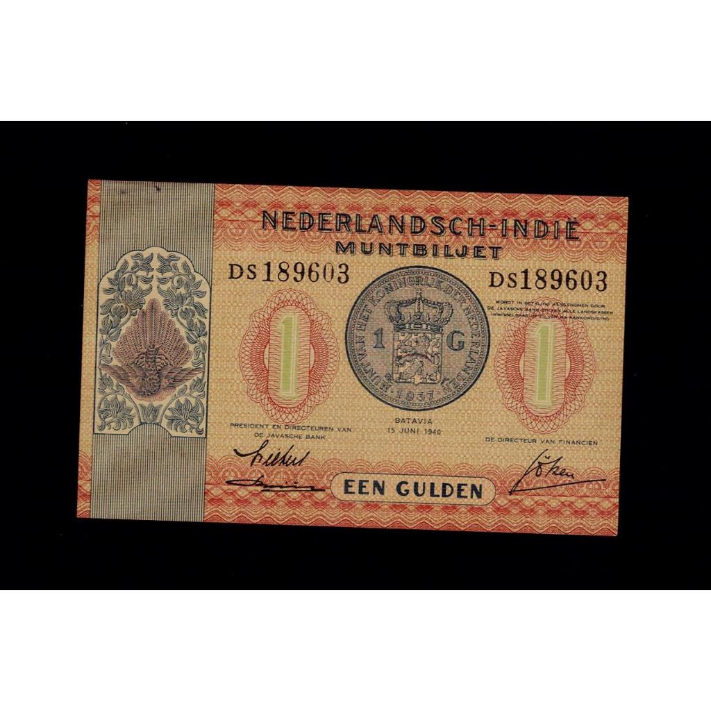 Uang Kuno 1 Muntbiljet Nederlandsch Indie 1940 Penjajahan Belanda