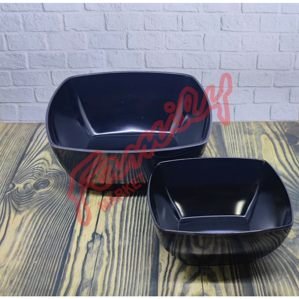 MANGKOK MELAMINE SEGI HITAM ONYX