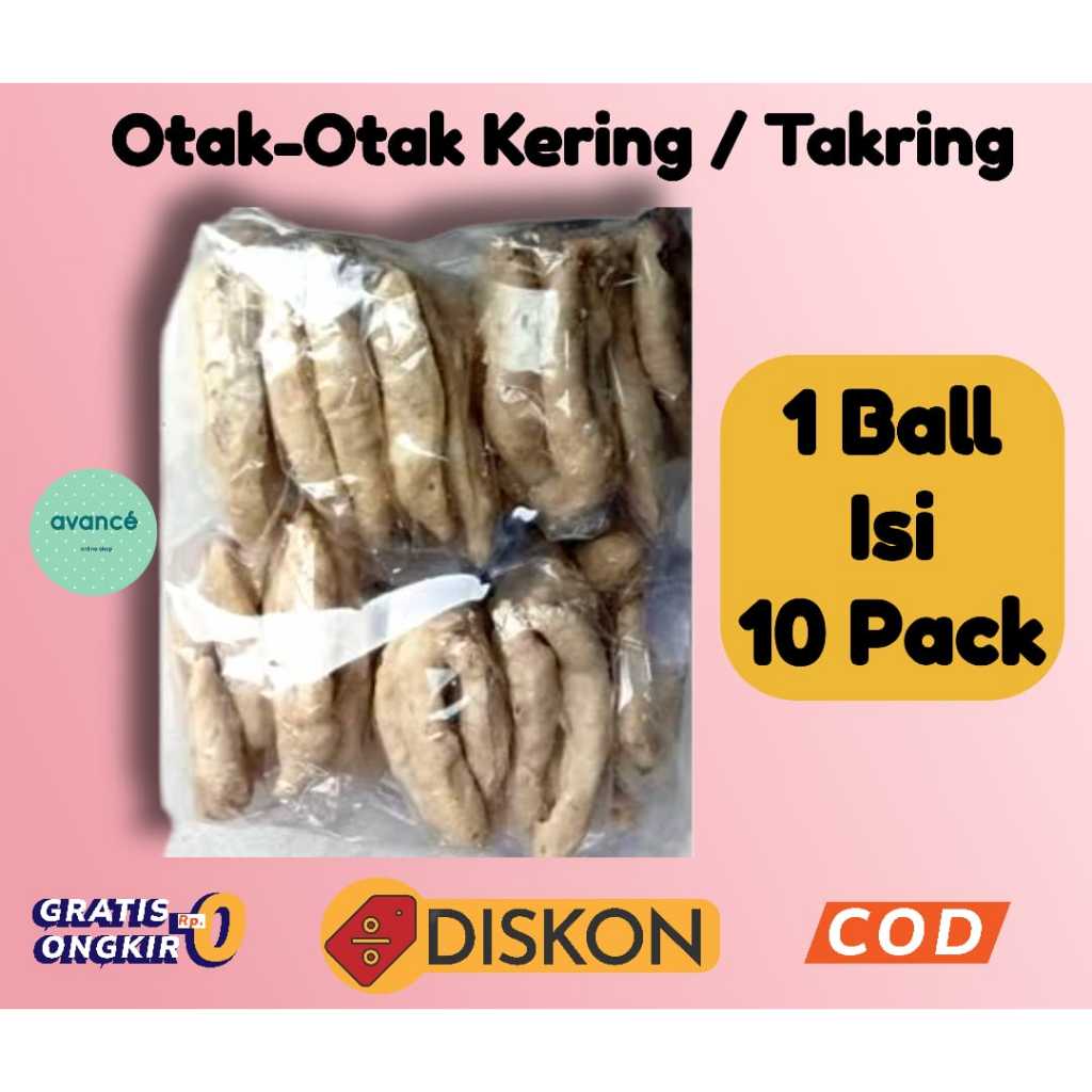 

1 Ball Otak-otak Kering / Takring Asli Bandung, Renyah, Enak dan Gurih (1 Ball Isi 10 Pack)