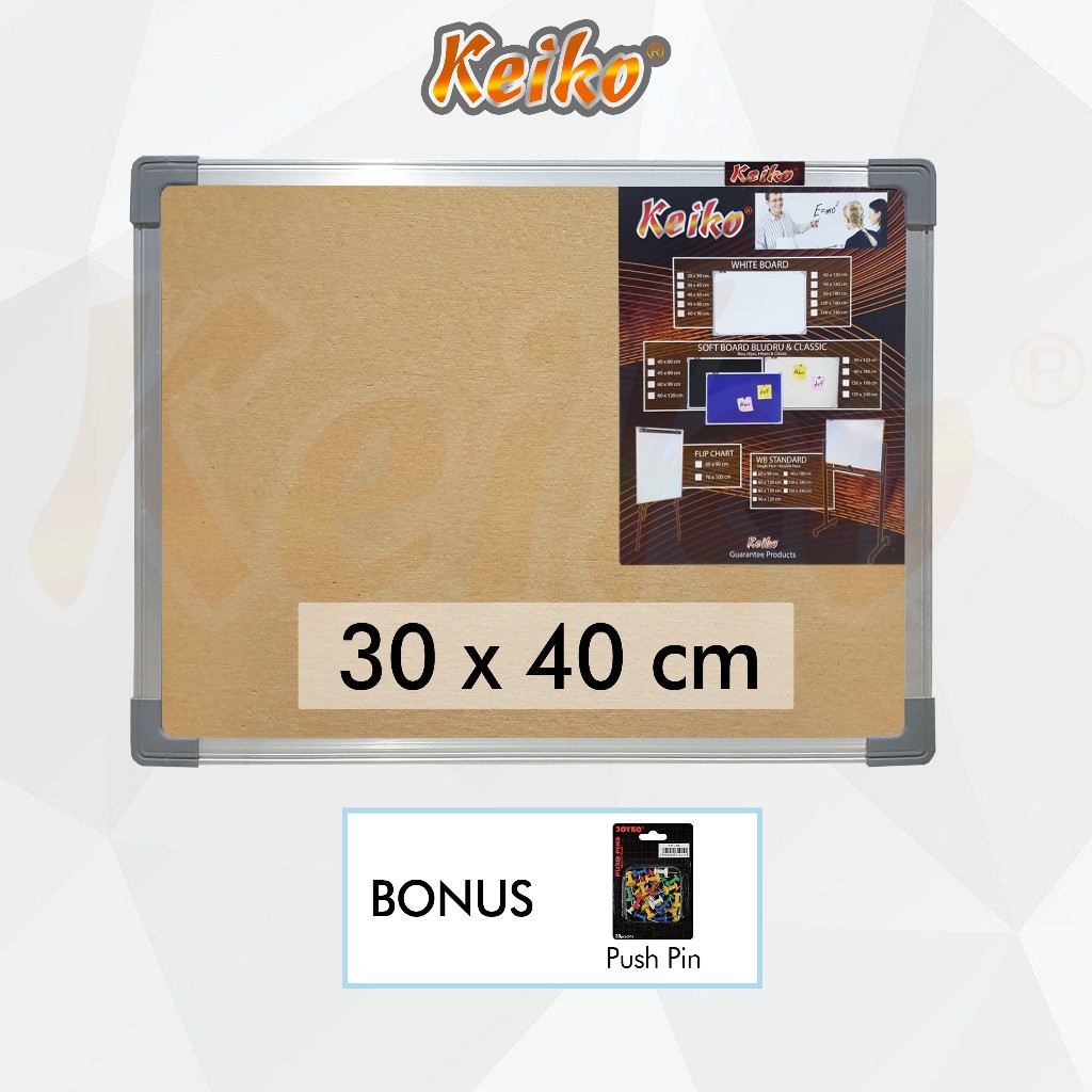 

Softboard / Pin Board / Cork Board / Papan Pengumuman / Mading Gantung Polos Keiko 30 x 40 cm