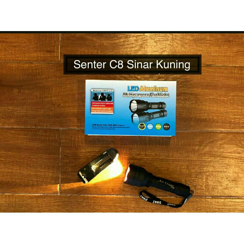 senter sinar kuning - senter c8 sinar kuning - senter blor - senter berburu - senter police - senter