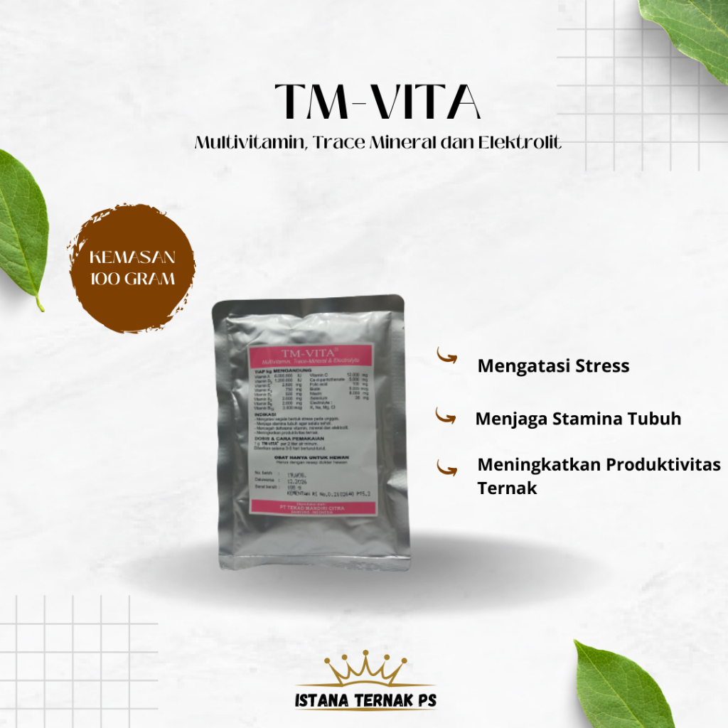 TM Vita 100 gram vitamin Antistress Mengandung Mineral Elektrolit dan Multivitamin