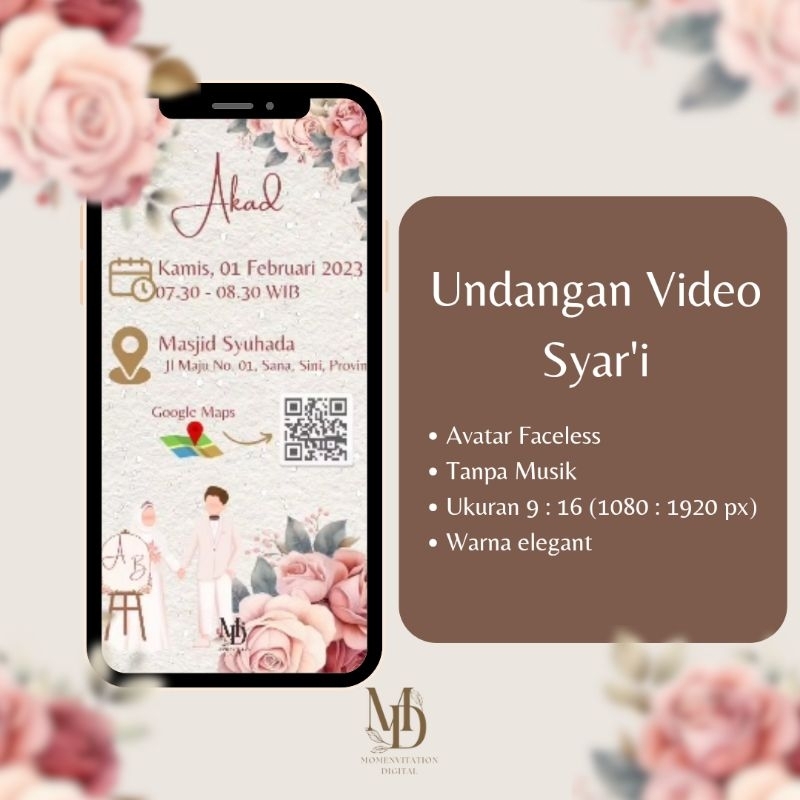 Undangan Nikah Video/ Undangan Digital/ Undangan Video Syar'i Murah