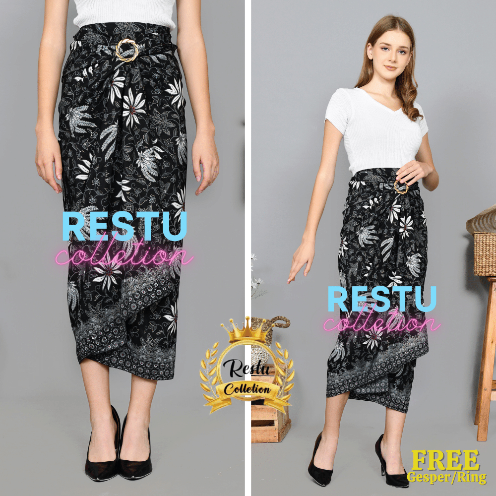 Restu Colletion Rok lilit batik murah batik modern kain jarik / Motif Pisang Silver