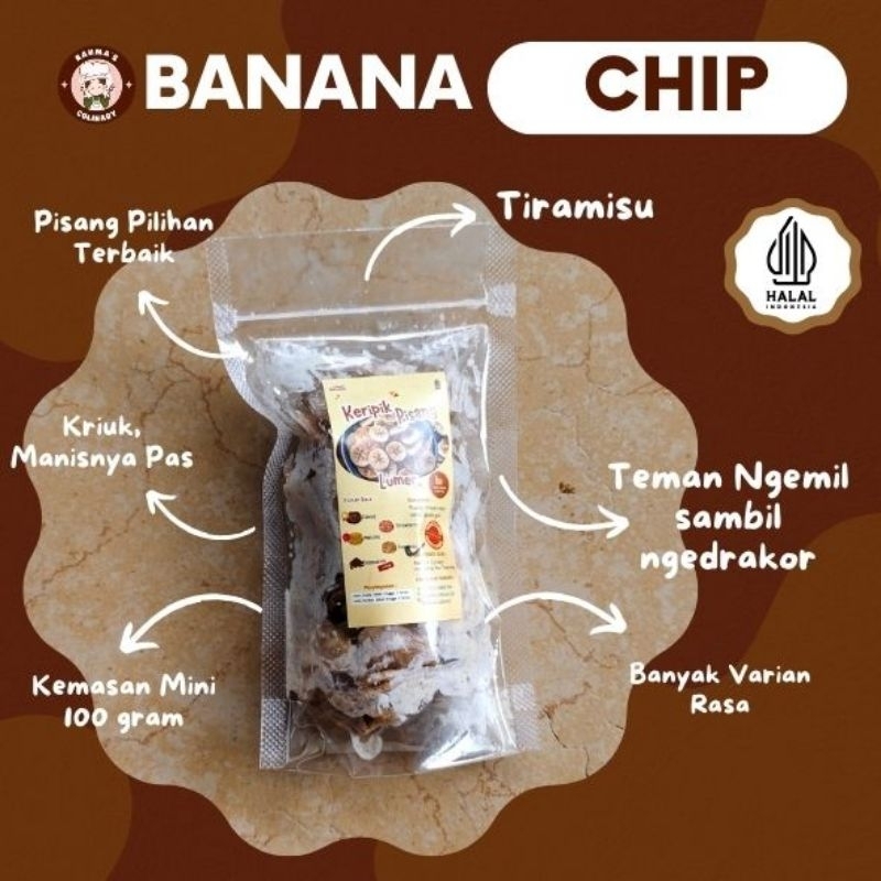 

Keripik Pisang Lumer Tiramisu /Banana Chips/ Tiramissu/Tiramitsu/100g