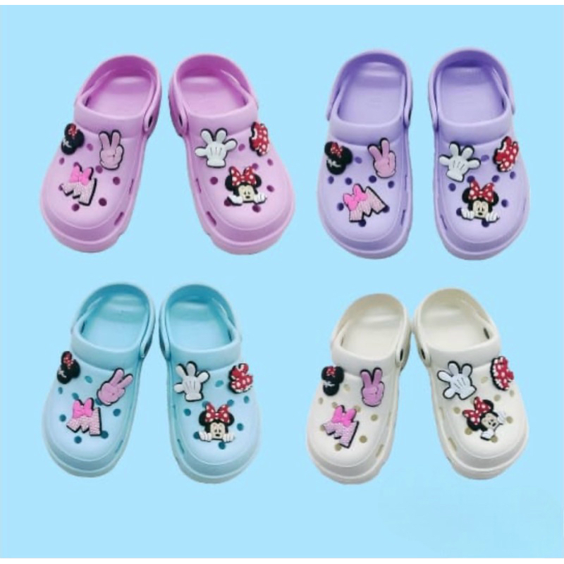 	 Sandal Anak Perempuan Baim Karakter jibbitz Minni M0use modis dan lucu	