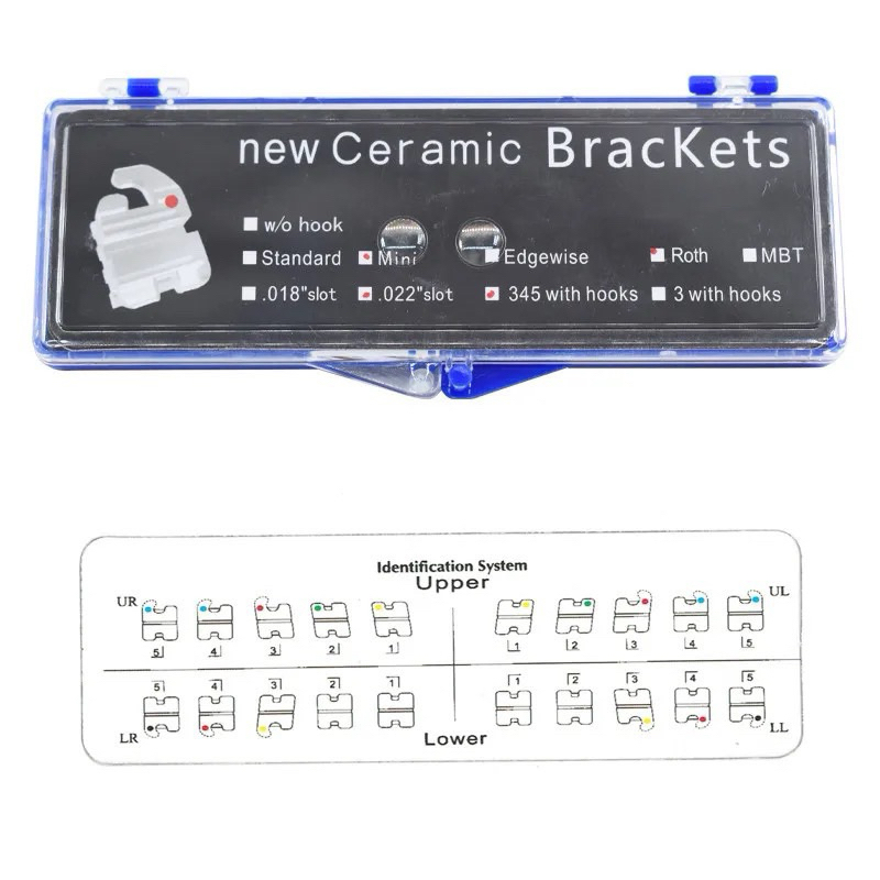 Bracket Behel Ceramic Clear Transparan Orthodontic Orthomerica - Braces Permanen American Roth Hook