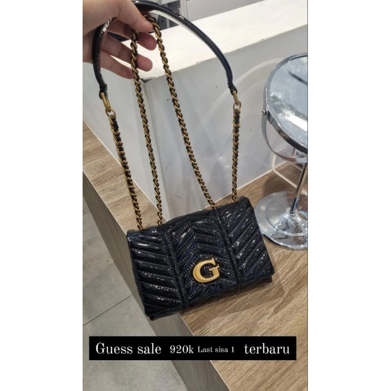 Guess Hand Bag Hitam sale