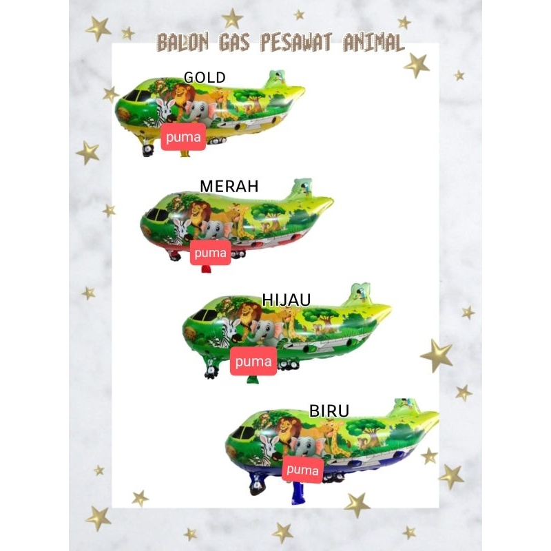 Balon karakter pesawat animal