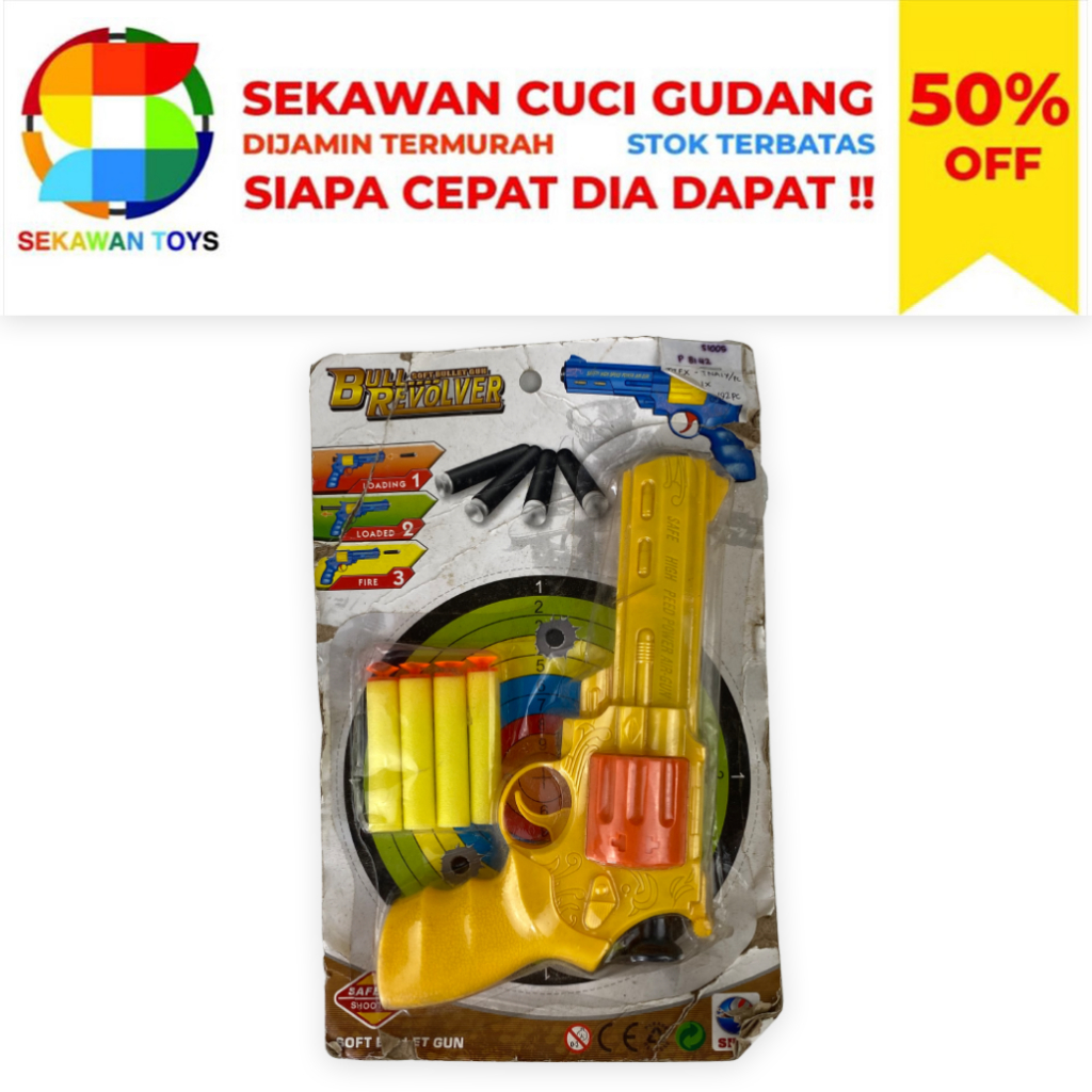 Mainan Bull Soft Bullet Gun Revolver SEKAWAN SALE 