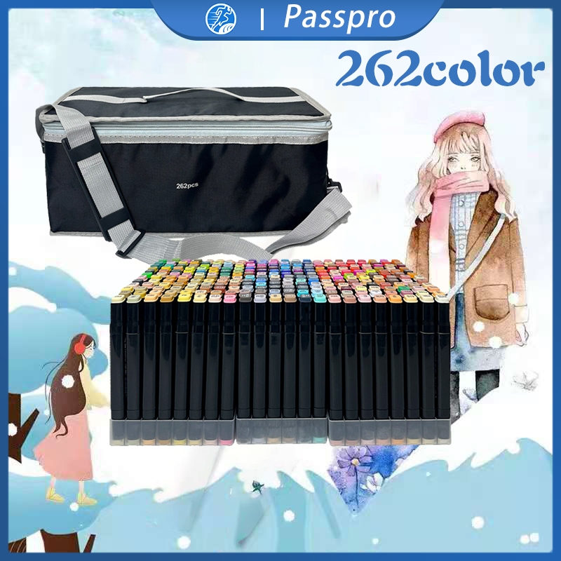 

Marker Spidol 262pcs Colors Twin Markers Drawing Marker Spidol Dual Side Fine Art Marker