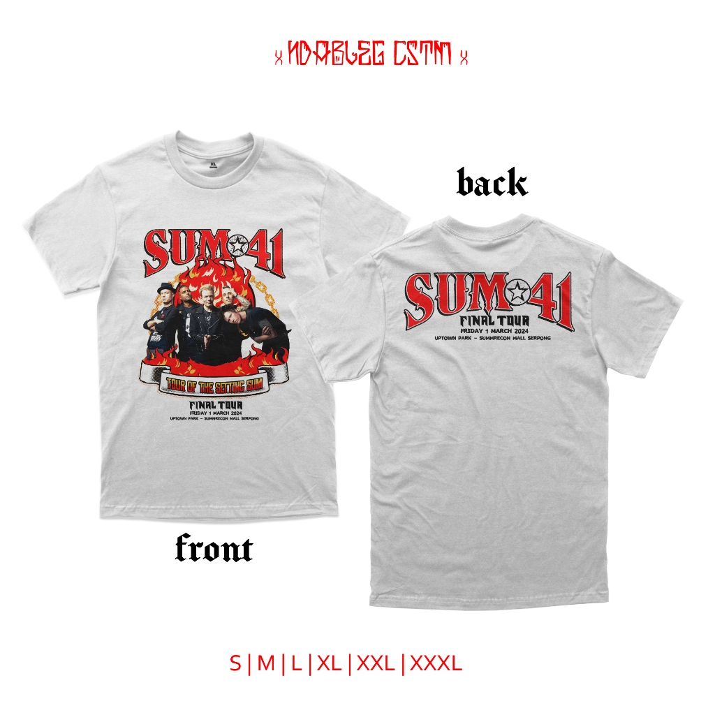 kaos sum 41 tour asia kaos band sum 41 tour indonesia