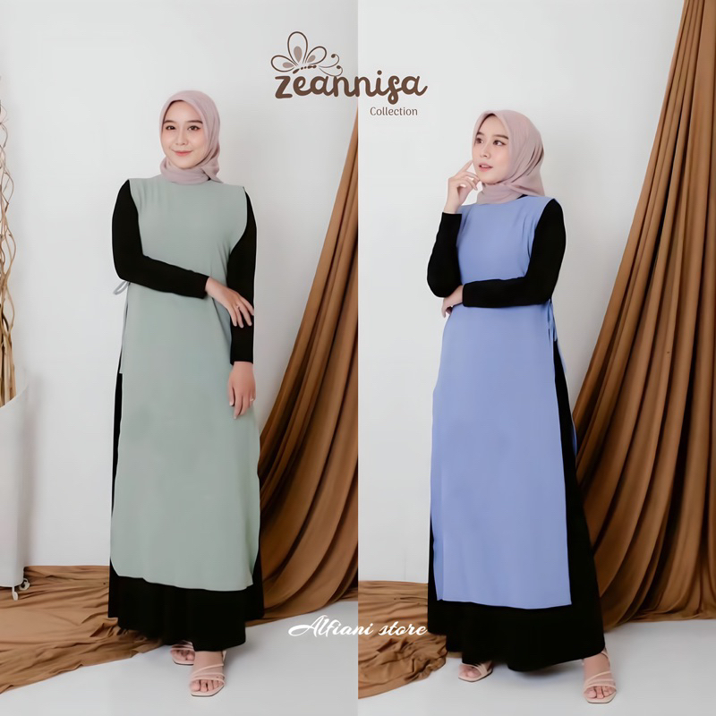 Outer Crinkle Luaran Wanita Kekinian / Luaran Gamis Long vest