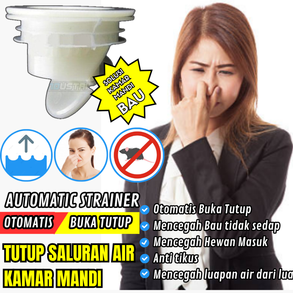 Tutup saluran air otomatis Cegah Kecoa Masuk Drainase kamar mandi