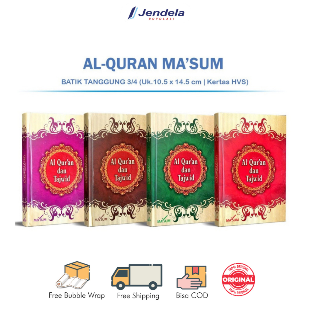 Tanggung Alquran Ma'Sum Batik 3/4 Al Quran Maksum Non Terjemah