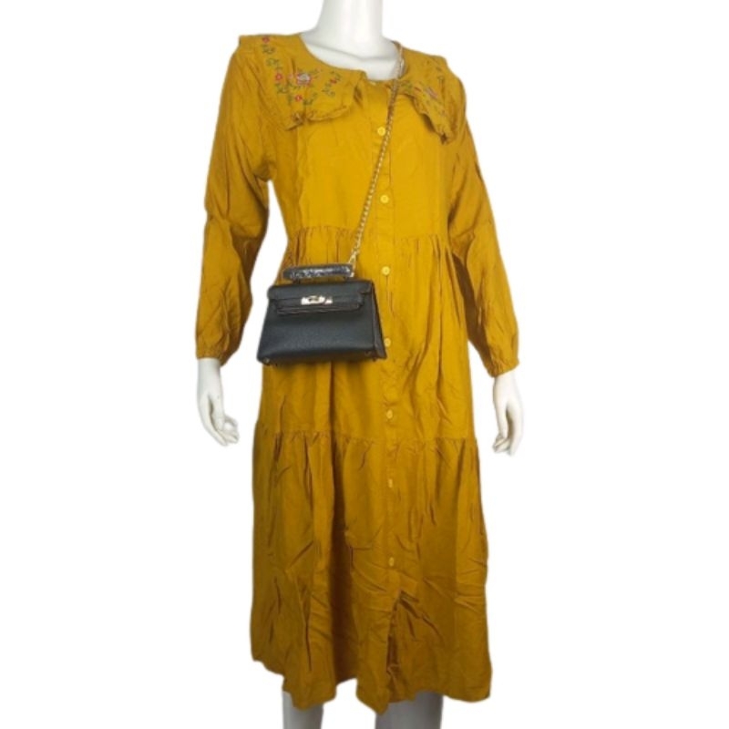 ADA- Gamis Wanita Original - Kuning kunyit 123