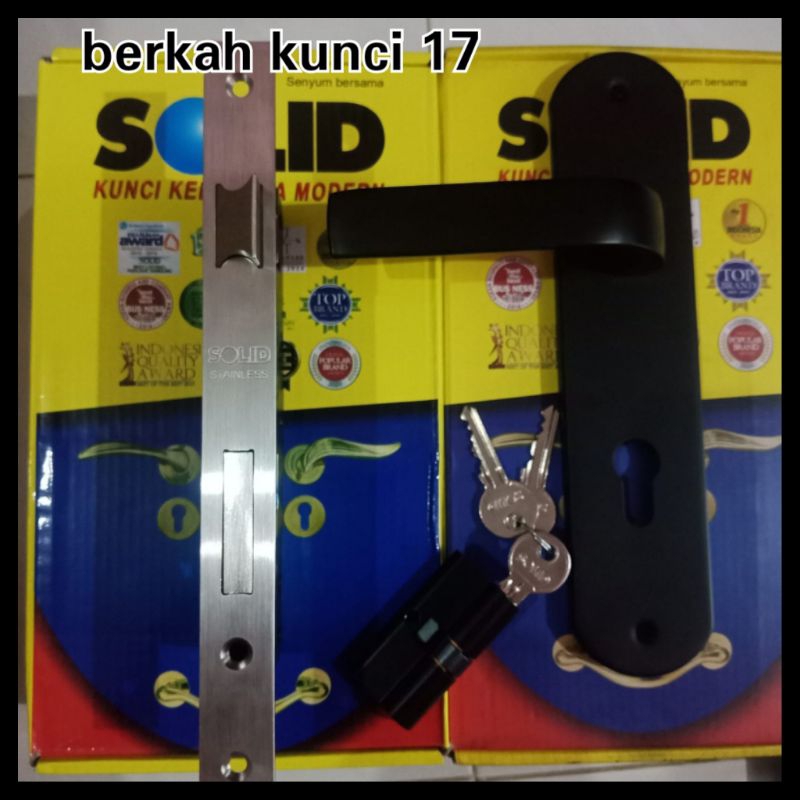 HANDLE PINTU HITAM HP 62.10 BLACK SET SOLID