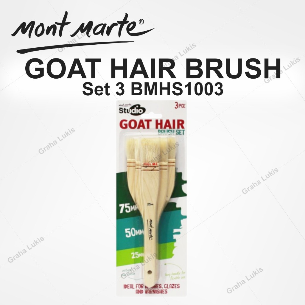 

Mont Marte Studio Goat Hair Brush Set 3 BMHS1003