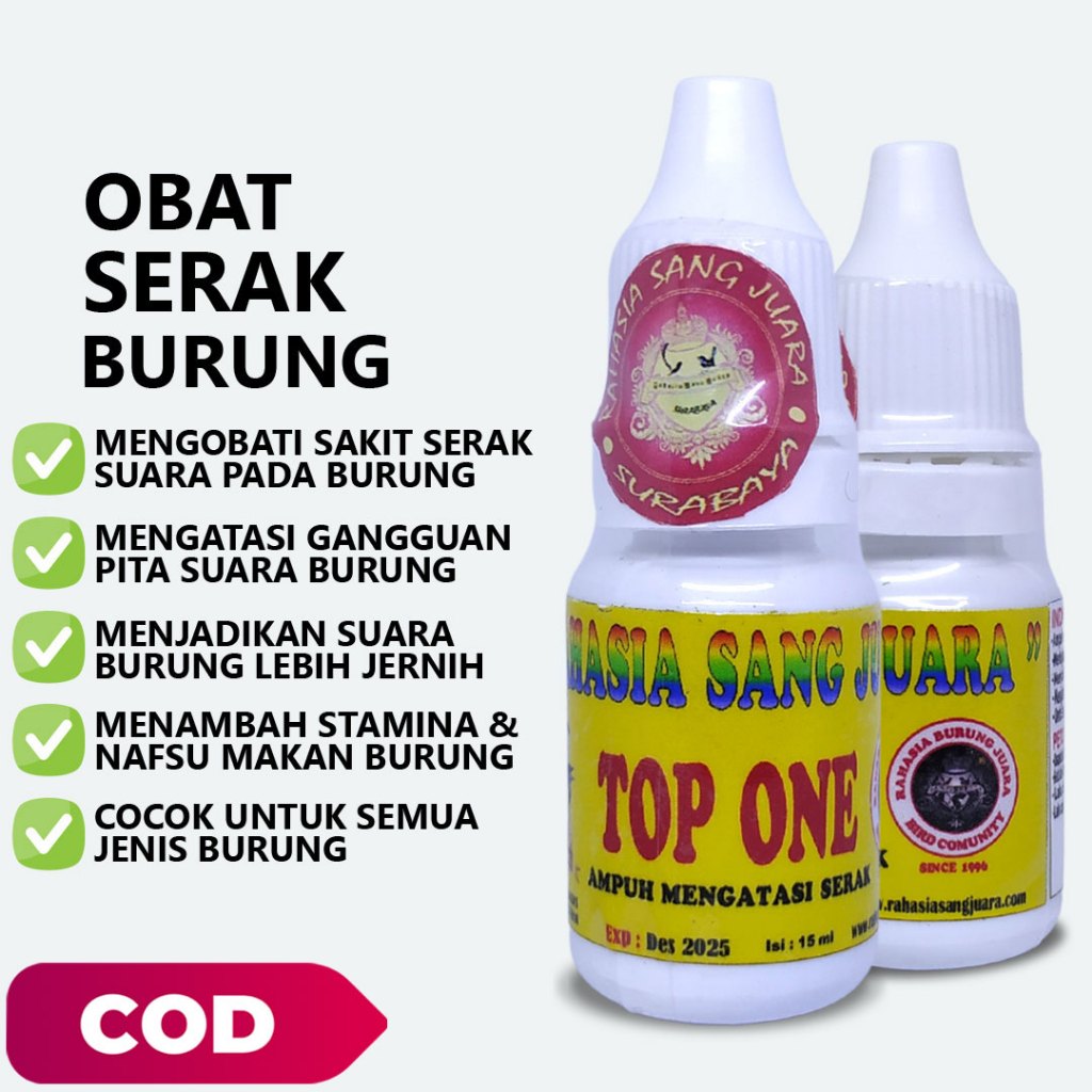 OBAT SERAK BURUNG MURAI BATU KACER CUCAK IJO AMPUH MENGATASI SUARA BURUNG MACET 15ml