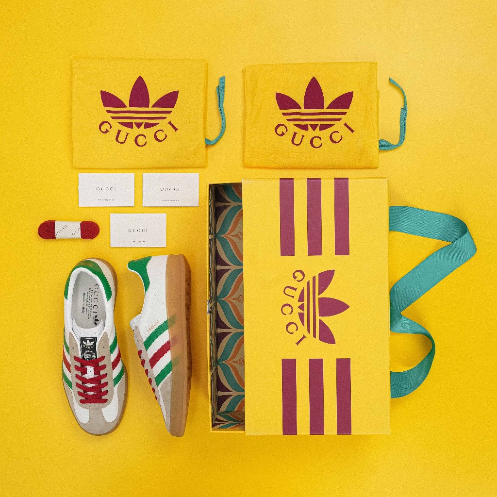 Adidas Gazelle x Gucci White Green Red