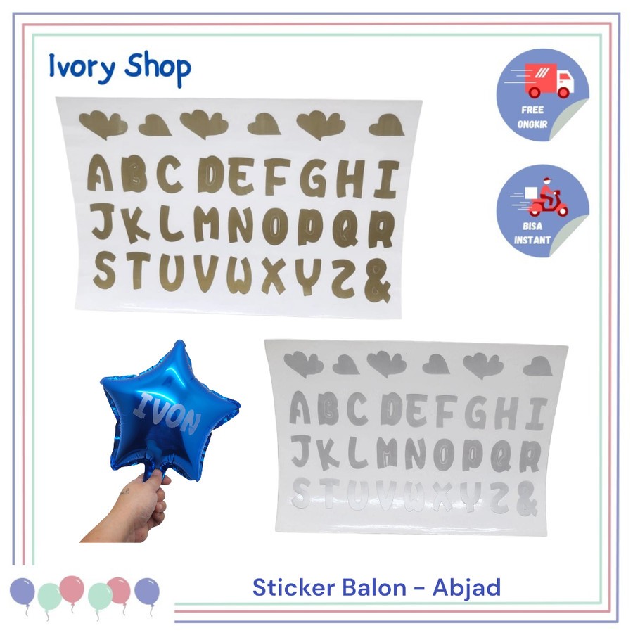 

Sticker Balon PVC Abjad Gold Silver