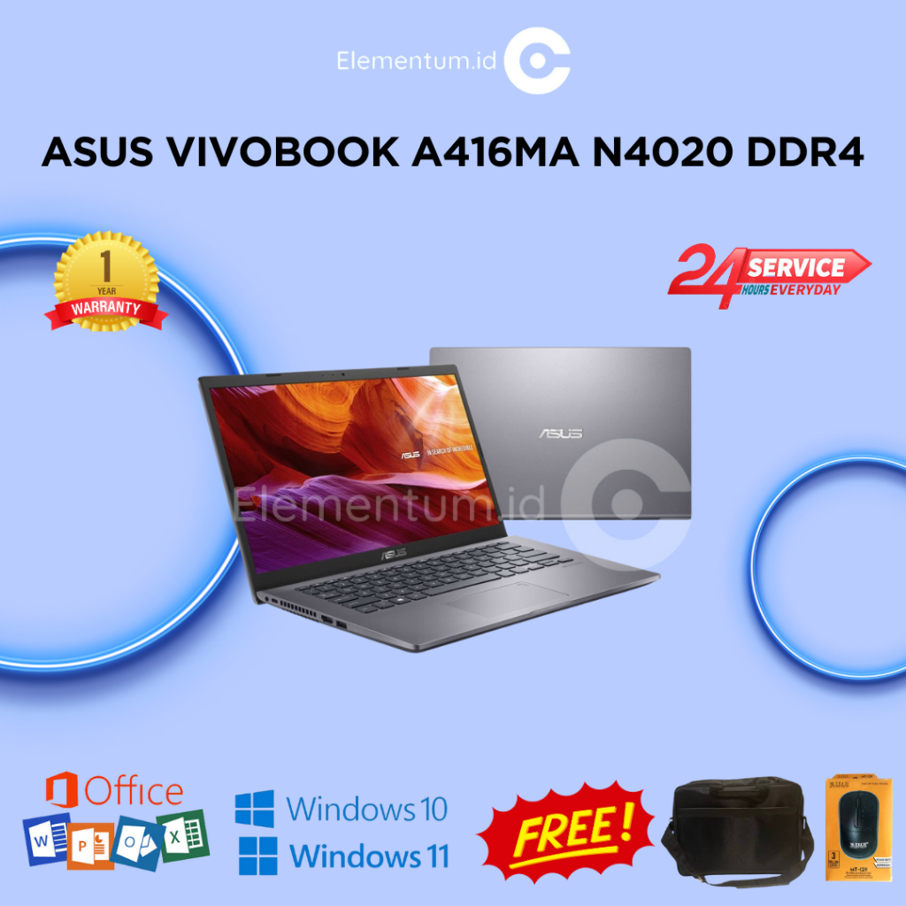 ASUS VivoBook A416MA N4020 DDR4 - 4GB SSD 256GB - 14" FHD IPS WIN11