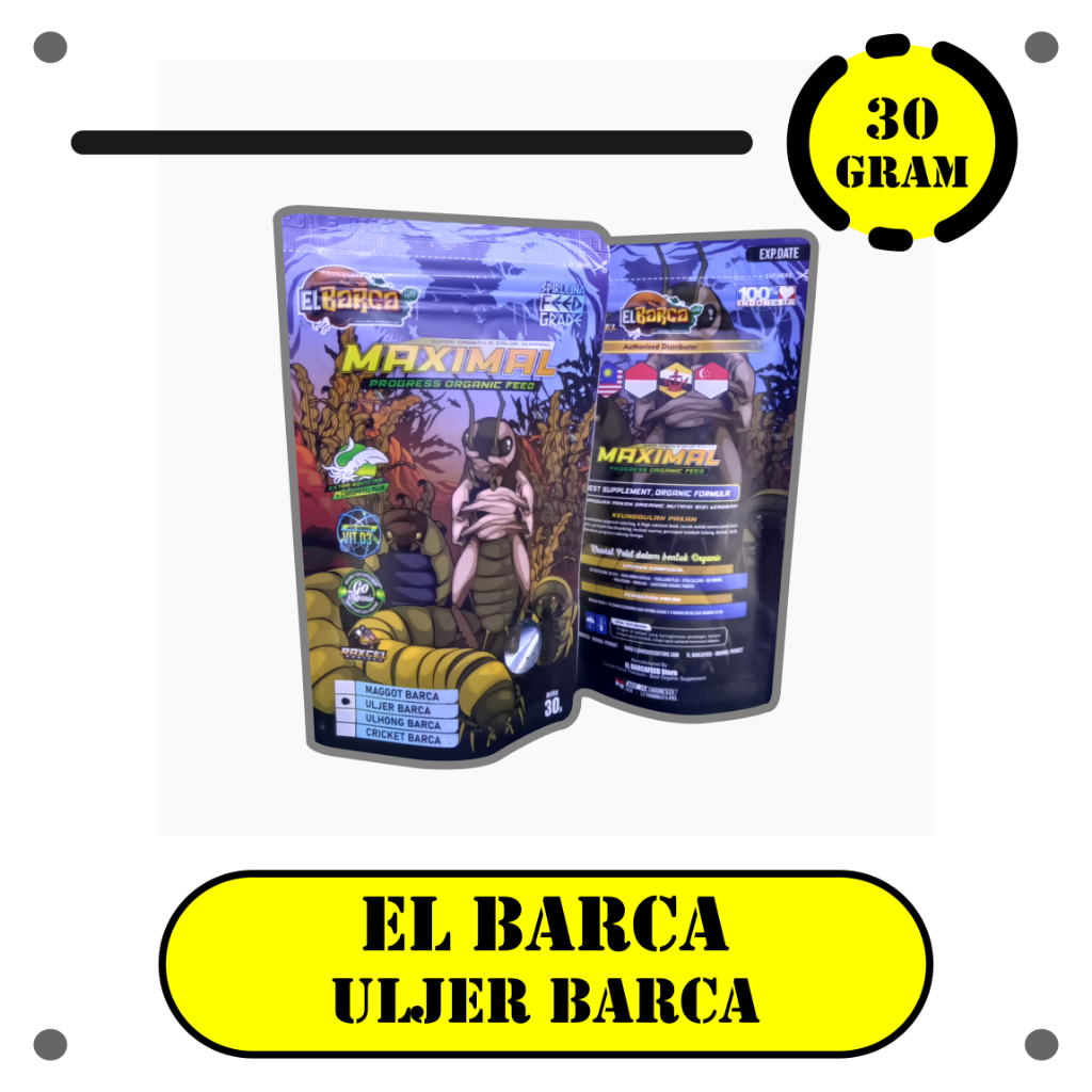 ULJER BARCA [SUPER GROWTH++] / CRICKET BARCA ULAT JERMAN JANGKRIK KERING 40gr Hi-GROWTH - Pakan Ikan