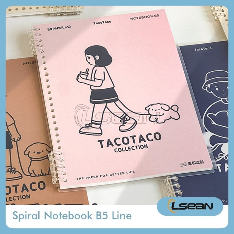 

TACOTACO BOOK 10 RING BINDER BUKU CATATAN BELAJAR BERGARIS NOTEBOOK B5 60 LEMBAR