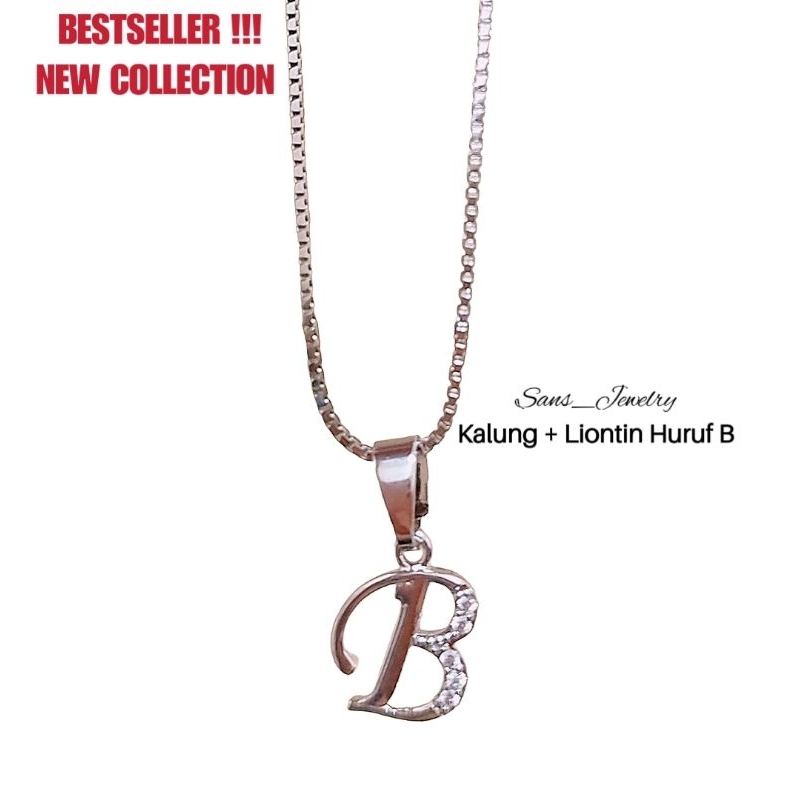 BESTSELLER  Kalung Liontin Huruf B C E F G H K P T V Kalung Cewek Kalung Wanita Anti Karat Perhiasan