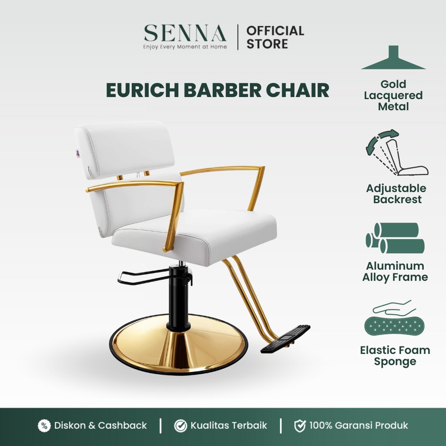 EURICH Kursi Salon Emas Kursi Barbershop Kursi Tukang Cukur