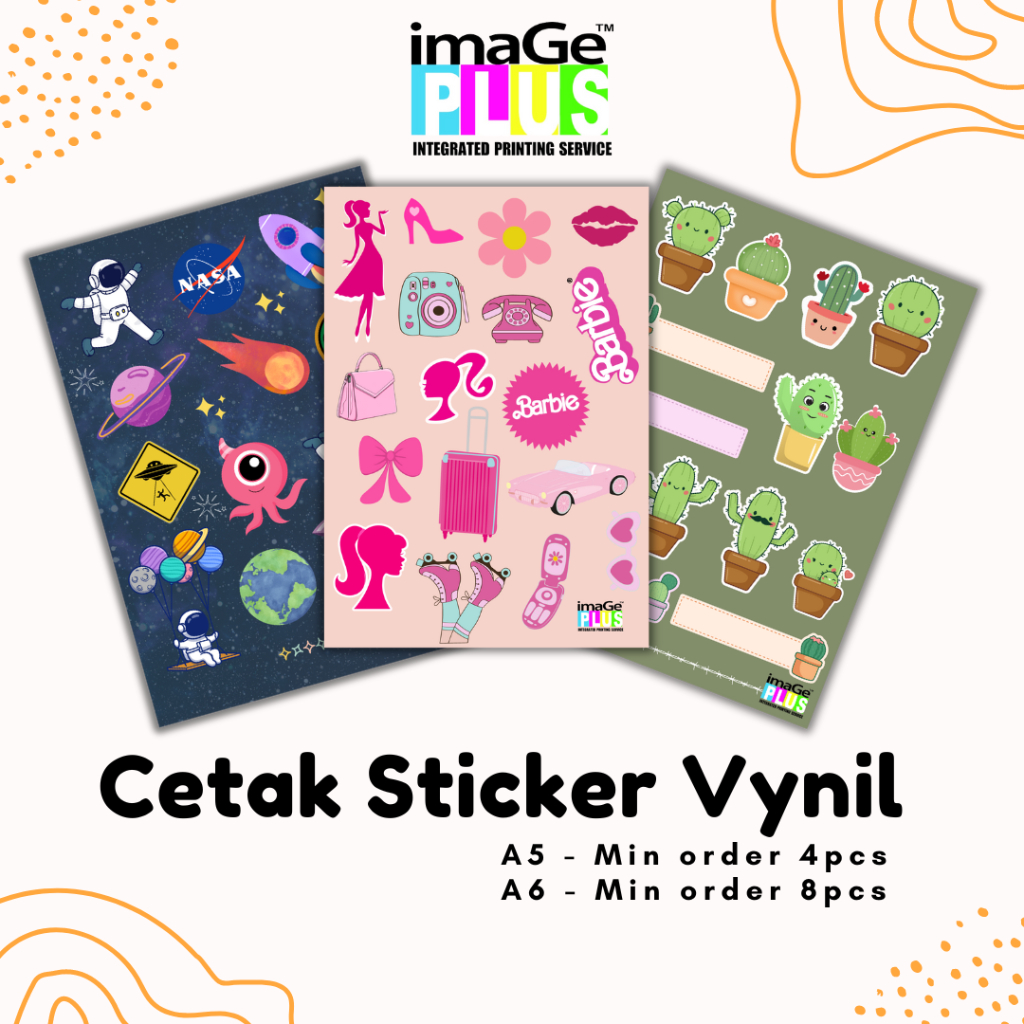 

Image Plus Cetak Stiker Vynil Glossy Doff/Matte A3+ , Stiker Vinil, tahan air - Glossy , Kisscut