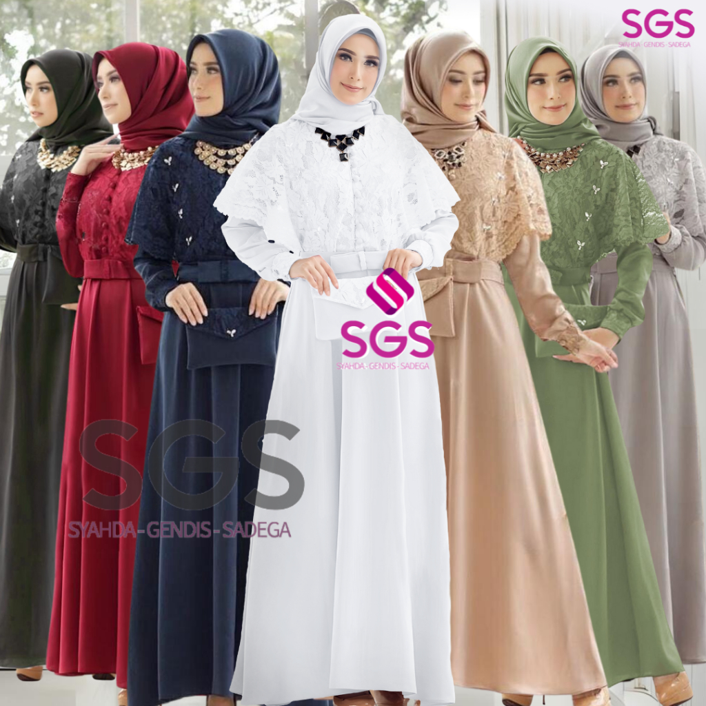 Gamis terbaru 2025  wanita terbaru pesta mewah elegan putih hitam remaja anak dewasa mint dan sage b