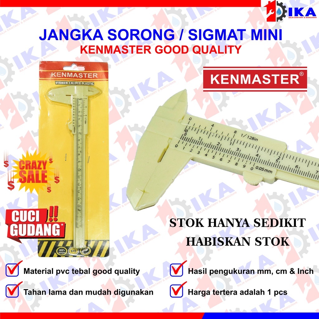

Sigmat Plastik KENMASTER Jangka Sorong Alat Pengukur Panjang Plastik