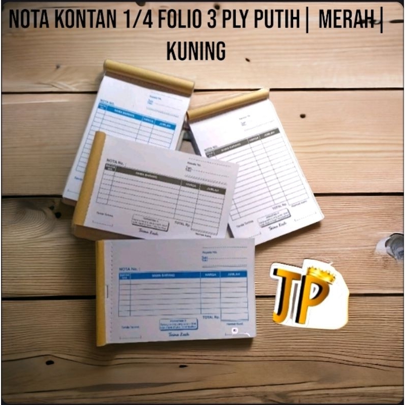 

NOTA KONTAN 1/4 FOLIO 3 PLY | PUTIH | MERAH | KUNING - SIAP KIRIM