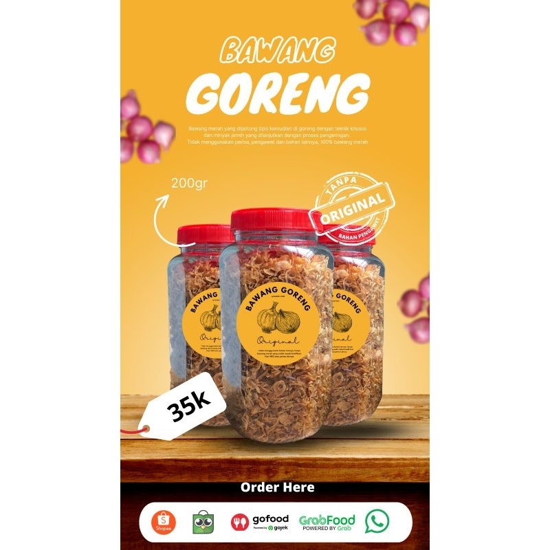 

Bawang Merah Goreng 100% asli Brebes Tanpa Campuran