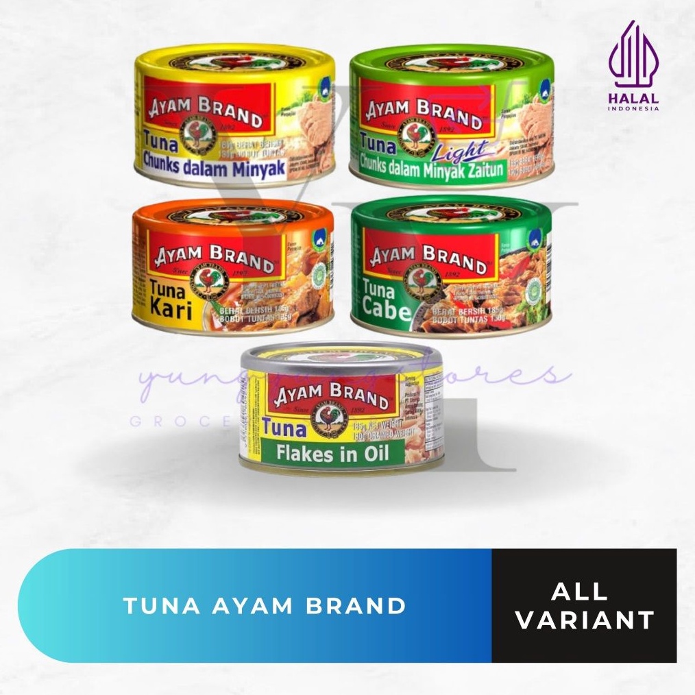

Ready Stok Ayam Brand Tuna Chunks in Oil Olive Oil Flakes In Oil Kari Cabe 15 16 gram