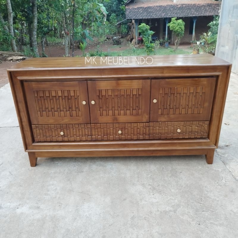MEJA KABINET / MEJA TV / BUFET TV / BUFET PAJANGAN MINIMALIS KAYU JATI