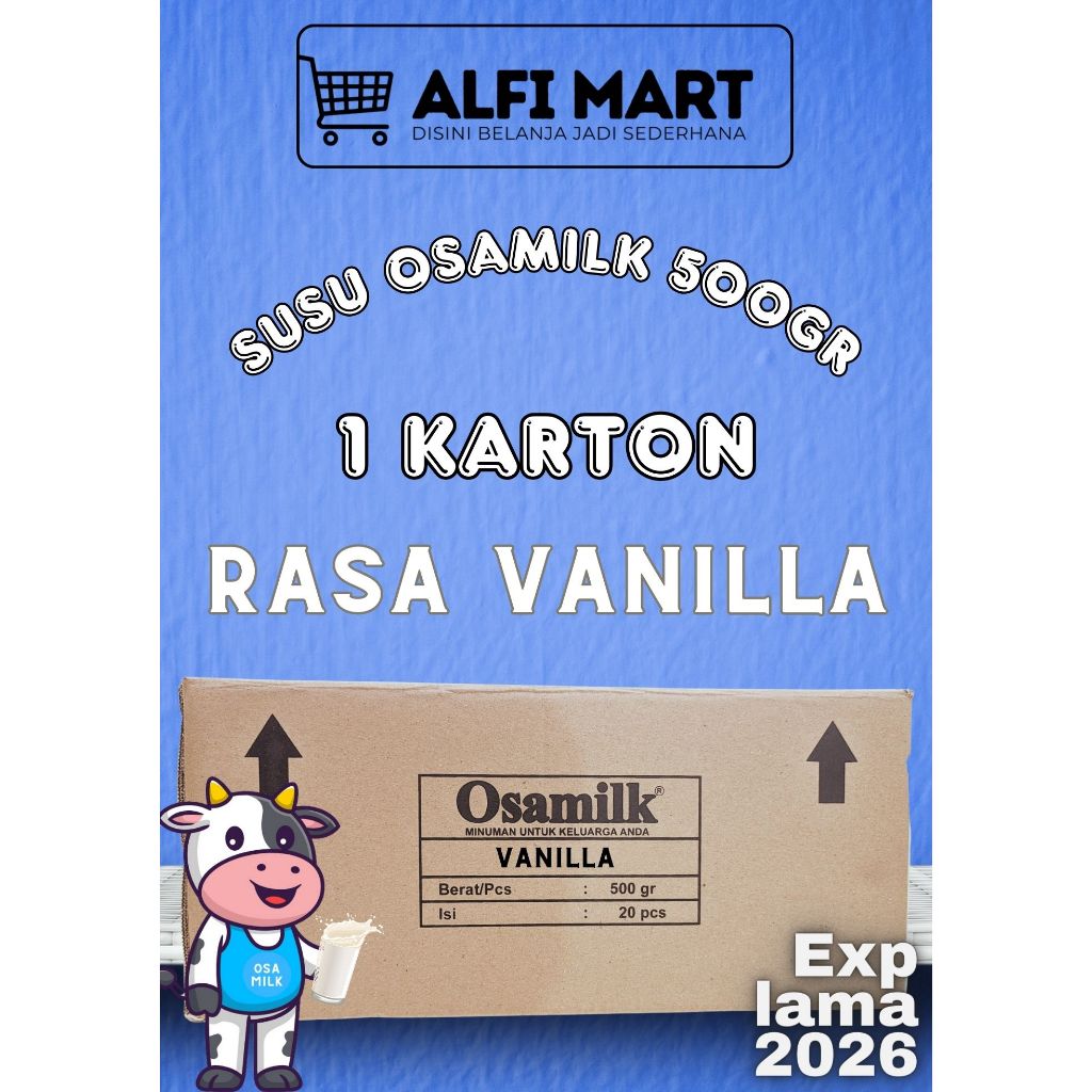 

(GROSIR RESELLER) SUSU OSAMILK 1 KARTON 500gr (20pcs) VANILLA