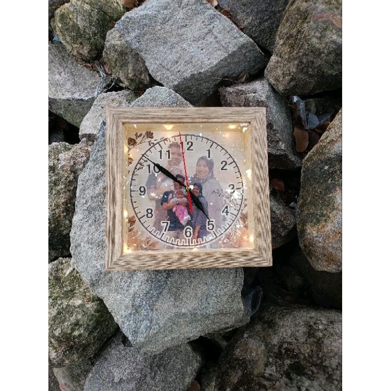 Jam dinding custom 3D unik &  aesthetic. Kado jam dinding unik . jam custom foto ukuran 20x20