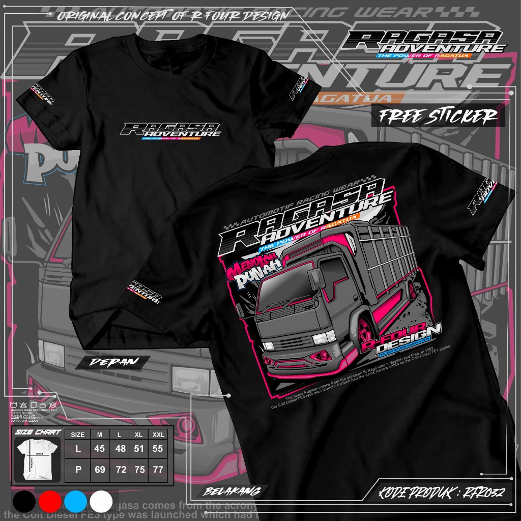 Baju Kaos Truk Ragasa Mania RFR032 Lengan Pendek Crew Neck Distro Unisex Atasan Oblong