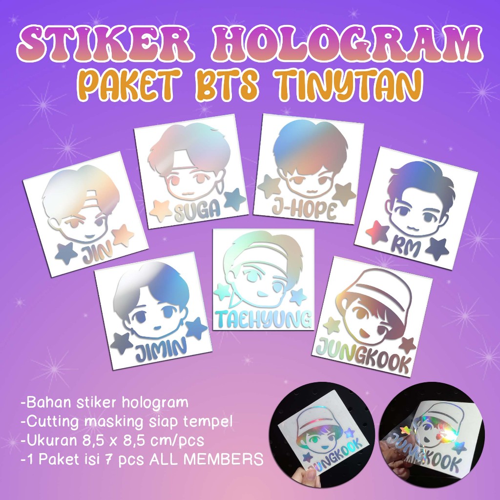 

STIKER HOLOGRAM MASKING Paket BTS Tinytan - ALL MEMBER