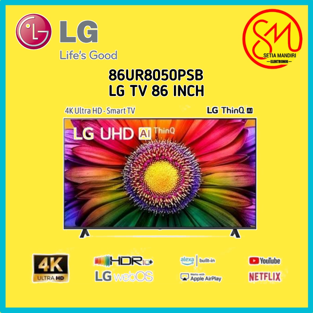 LG UR8050PSB Smart TV 86 Inch LED 4K UHD HDR10 Bluetooth WiFi Magic Remote 86UR8050PSB