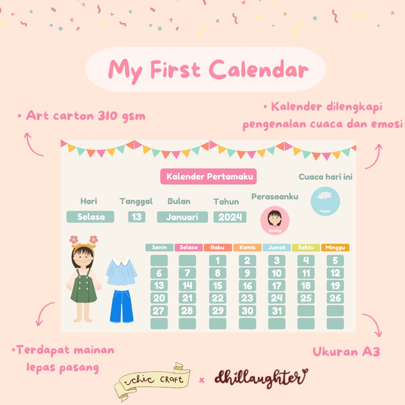 

kalender anak “ my first calendar “
