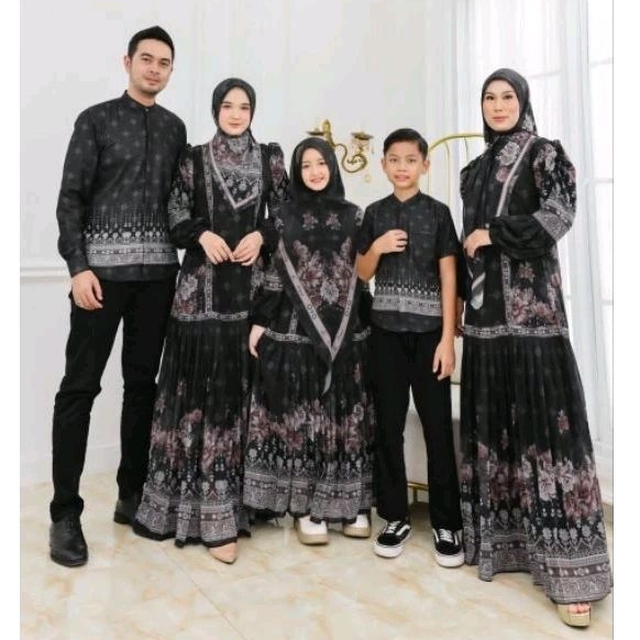 INAYAH SERIES By AC ORIGINAL IED ADHA  Set Couple Mom Kids Family Gamis Branded Ceruty Printing Prem