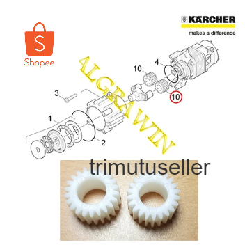 Karcher PLANET WHEEL Gear Plastik Putih No.10 Gear Plastik