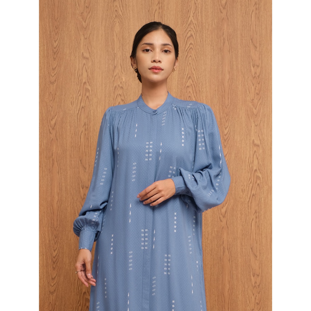 THENBLANK | Pattern Slit Dress Dress Lebaran Atasan Wanita Terbaru